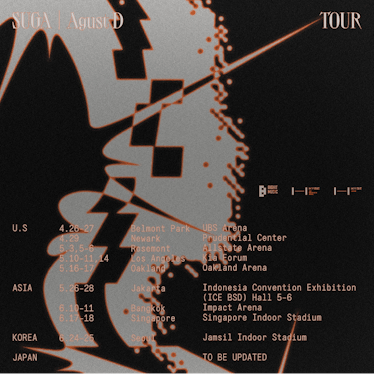 SUGA will go on his first solo tour this summer.