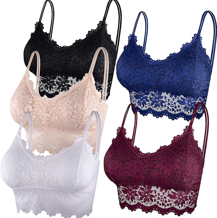 Duufin Lace Bandeau Bralettes (5-Pack)