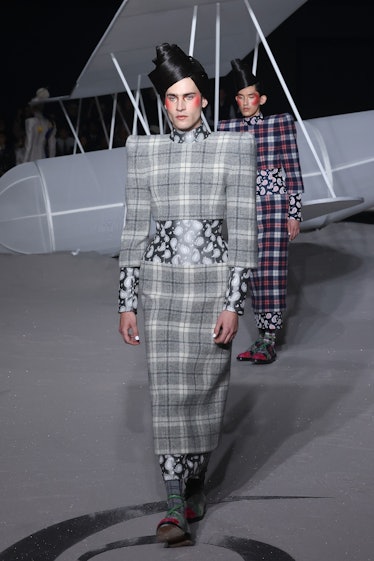A model walks the runway during the Fall 2023 Thom Browne women's and men's New York Fashion Week sh...