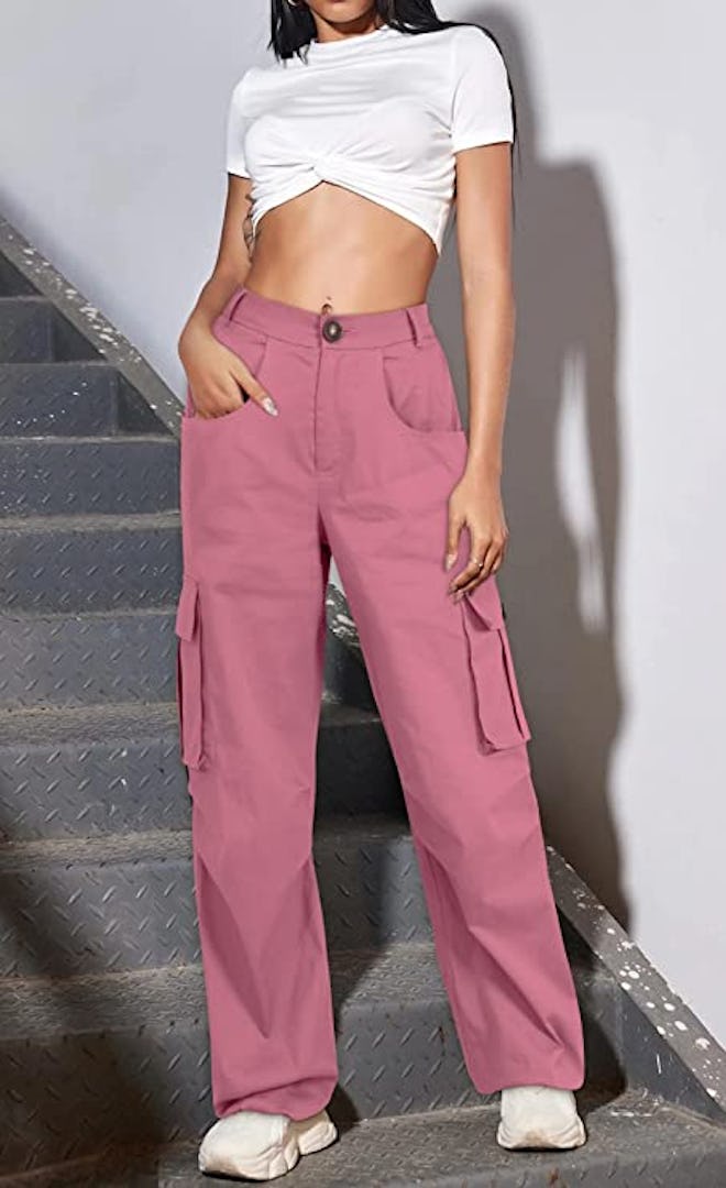 LOLOCCI Wide Leg Y2K Cargo Pants