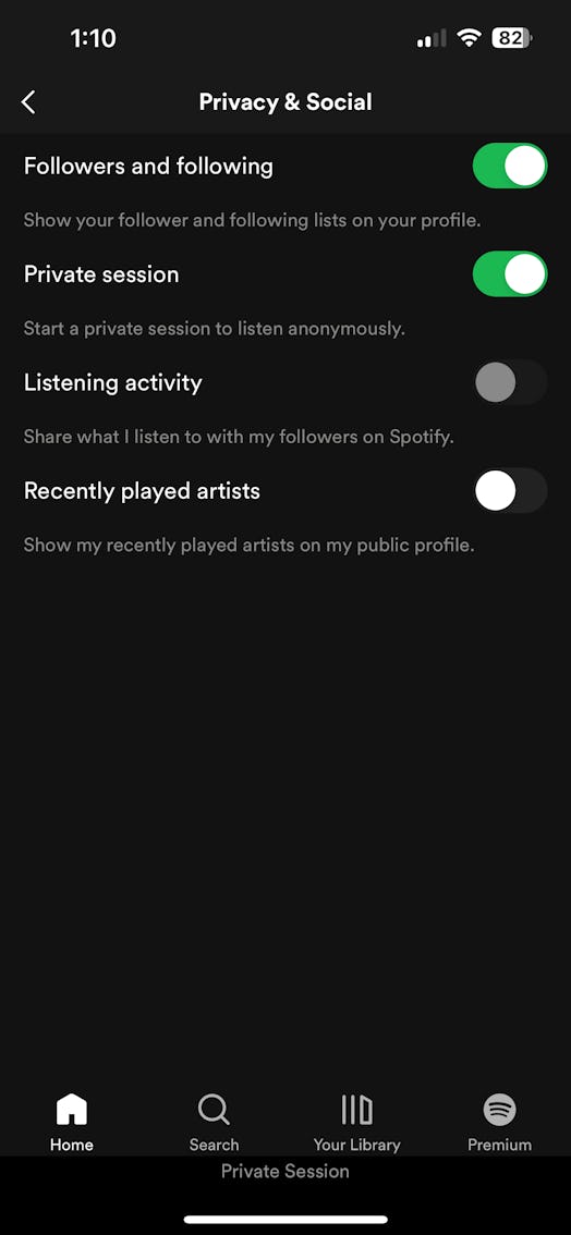 Here’s how to start a Private Session on Spotify.