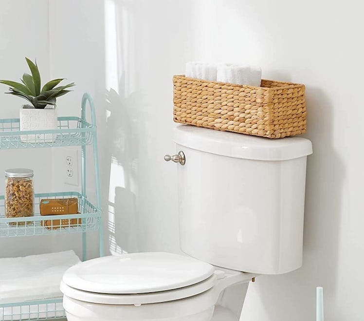 mDesign Woven Hyacinth Toilet Roll Holder 