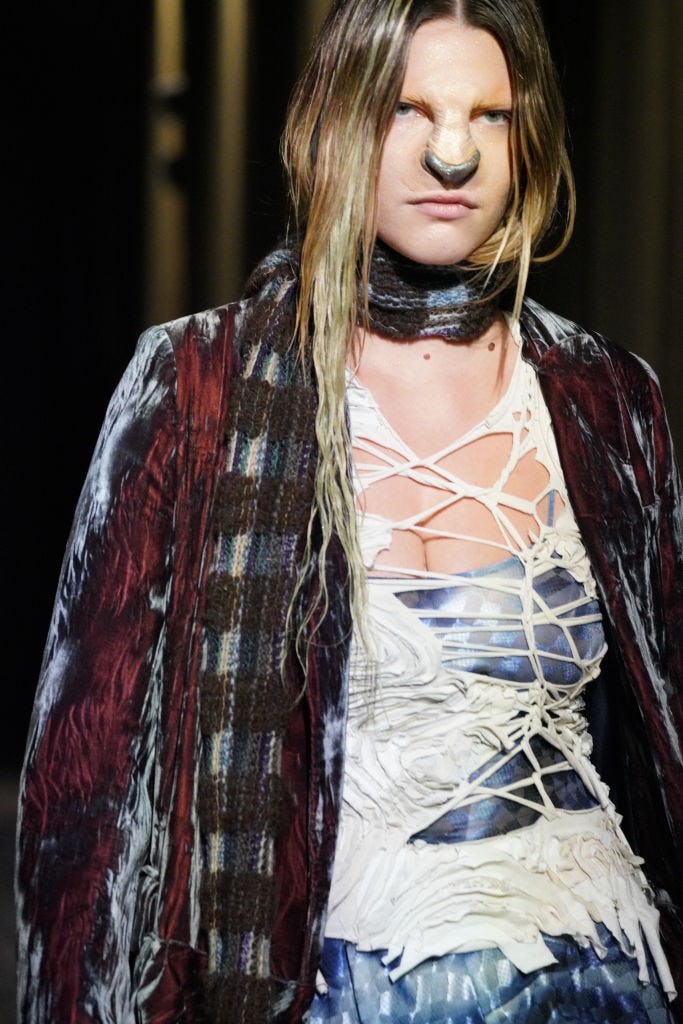 One of Isamaya Ffrench&rsquo;s creations at Collina Strada.