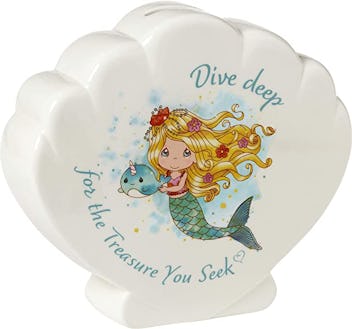 Precious Moments Mermaid Shell Piggy Bank