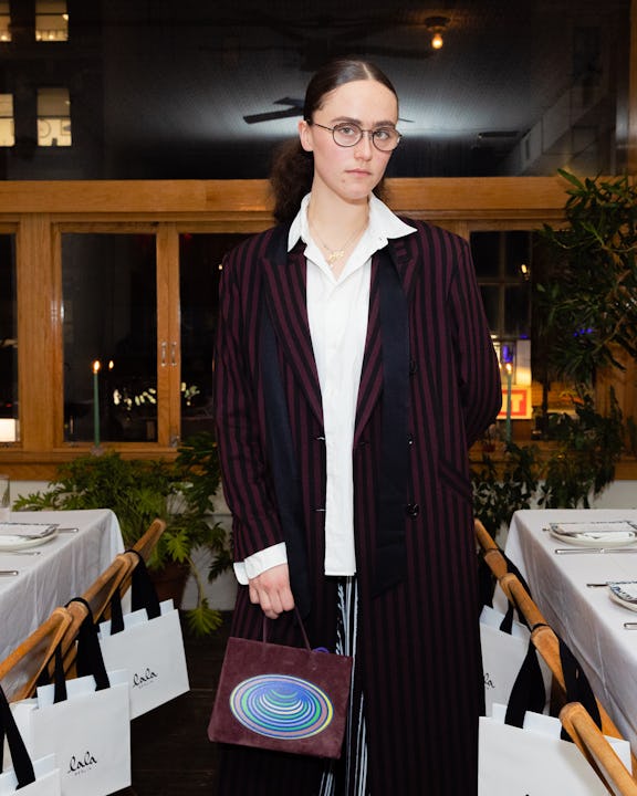Ella Emhoff attends a dinner celebrating lala Berlin hosted by Leandra Medine Cohen on February 7.