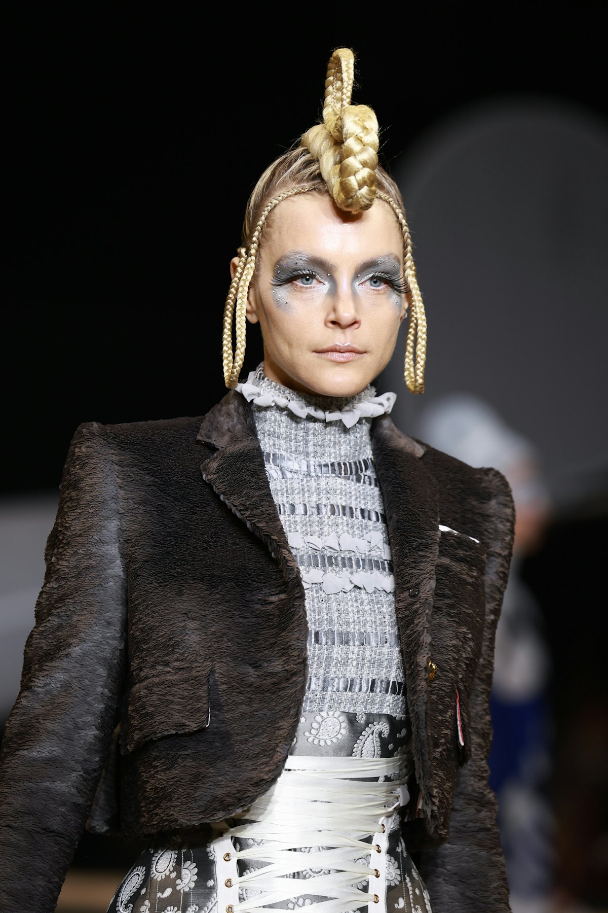 Fairycore makeup spotted at Thom Browne's fall/winter 2023 show.