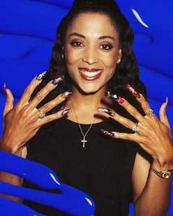 florence griffith with bold nail art