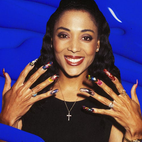 florence griffith with bold nail art