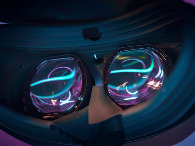 The inside lenses of the Sony PlayStation VR2 headset