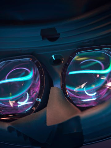 The inside lenses of the Sony PlayStation VR2 headset