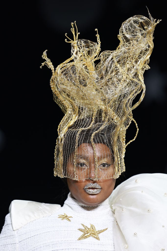 The glam at Thom Browne&rsquo;s f/w &lsquo;23 show by Isamaya Ffrench