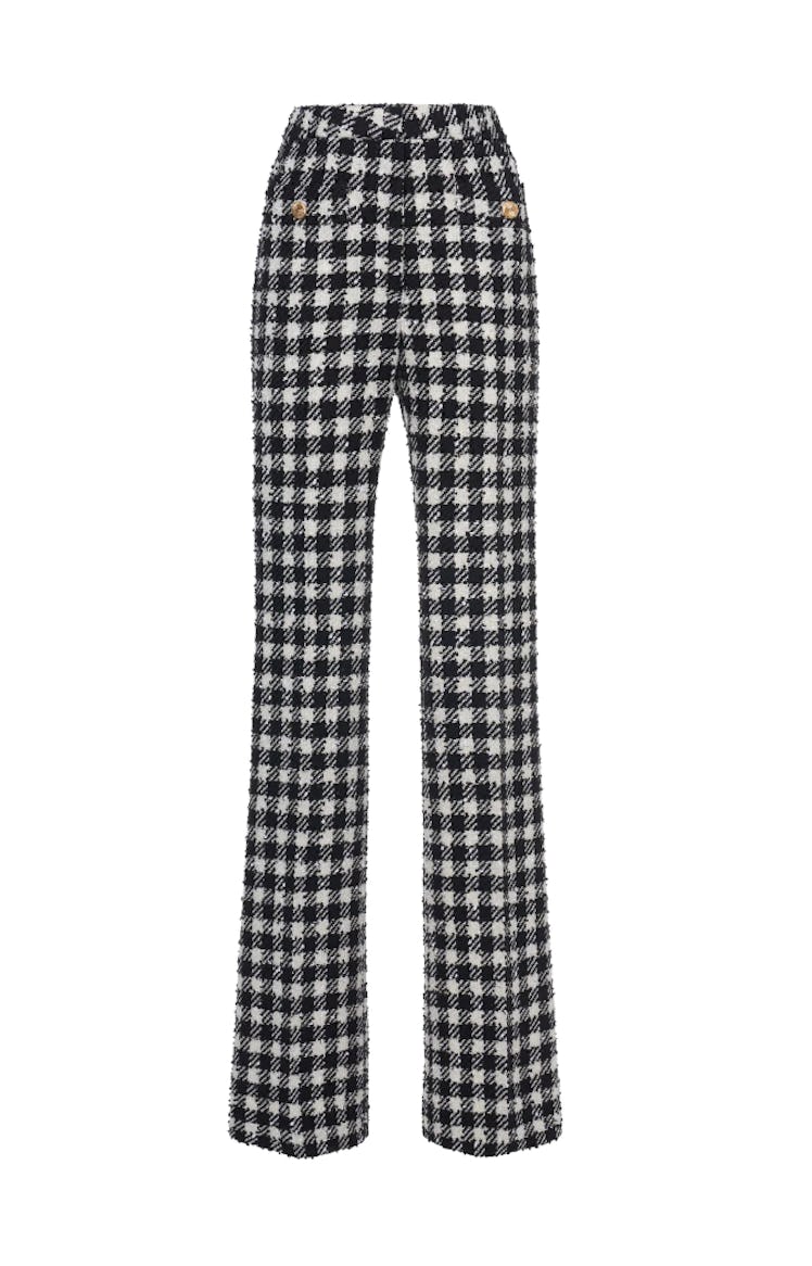 Alessandra Rich Tweed Flared Trousers