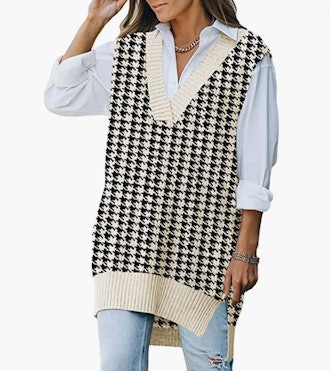 Viottiset Oversized V-Neck Knit Sweater Vest