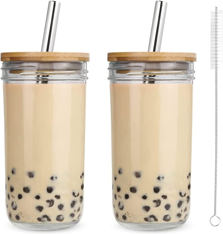 These boba cups are Charli D'Amelio kitchen decor items to shop from Amazon. 