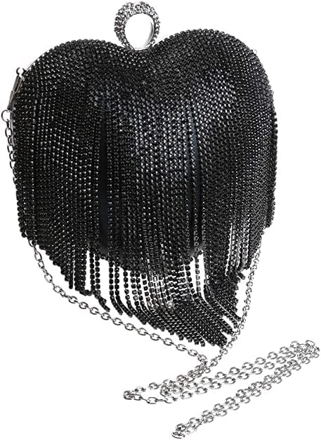 UMREN Heart Shaped Rhinestone Handbag