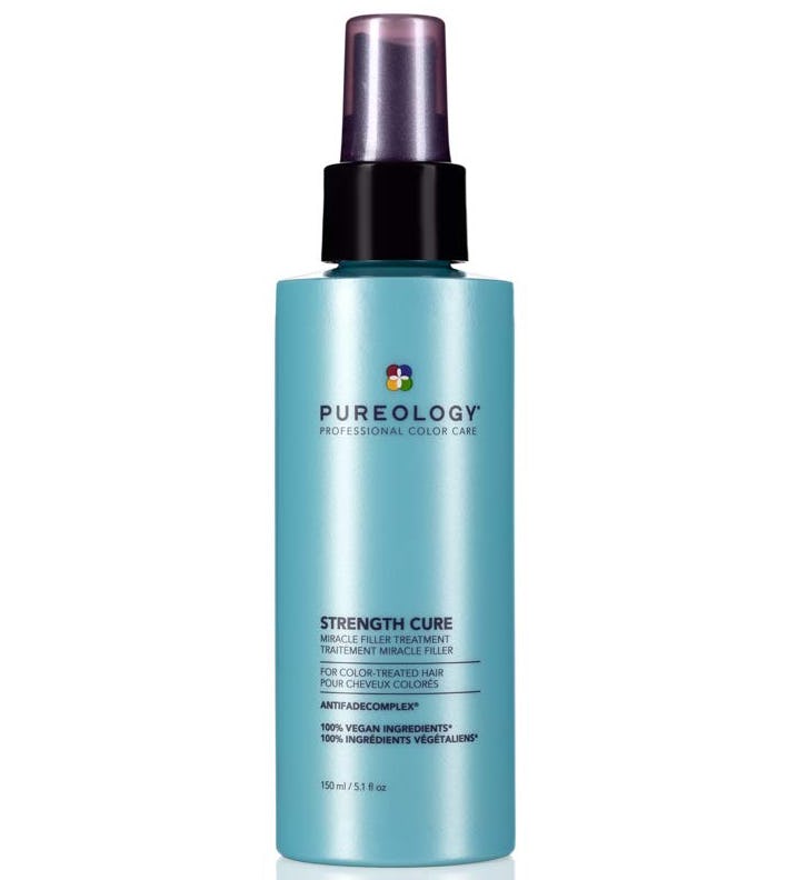 Pureology Strength Cure Miracle Filler is the best heat protectant spray for damaged bleached hair