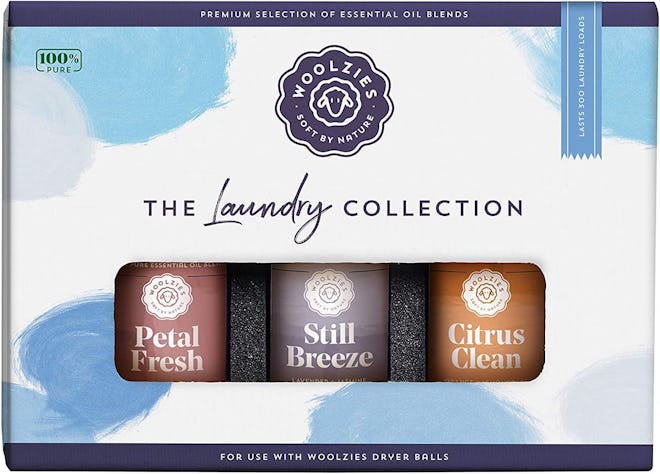 This set of essential oils for dryer balls includes three laundry-inspired scents.