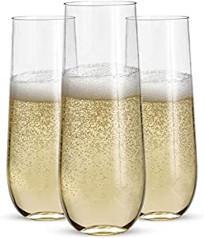24pk Stemless Plastic Champagne Flutes