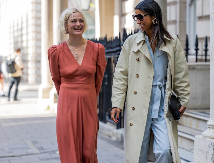 Guests outside Paul & Joe during London Fashion Week September 2022 on September 17, 2022 in London,...