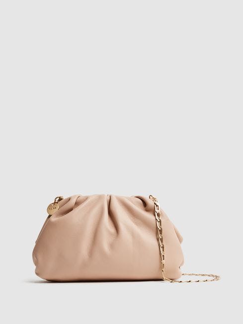 Elsa Nappa Leather Clutch Bag