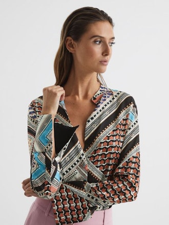Everly Scarf Print Blouse