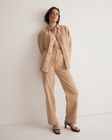 The Perfect Vintage Wide-Leg Jean in Light Chestnut Wash: Botanical-Dye Edition