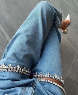 crystal embellished jeans