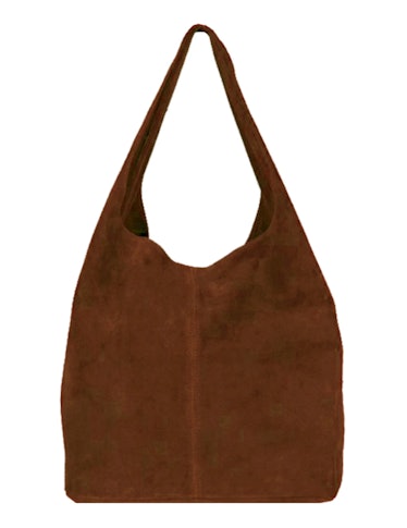 Chestnut Soft Suede Hobo Shoulder Bag