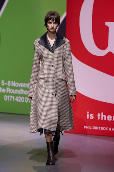 A model walks the runway during the JW Anderson Ready to Wear Fall/Winter 2023-2024 fashion show as...