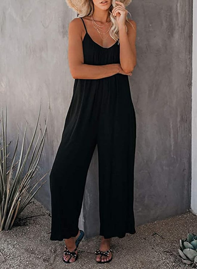 Happy Sailed Loose Sleeveless Front Button Jumpsuit