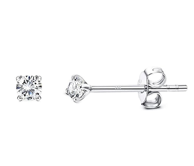 Sllaiss 2mm Sterling Silver Austria Zirconia Stud Earrings 