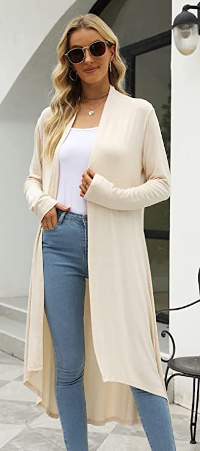 POGTMM Open Front Lightweight Duster Cardigan
