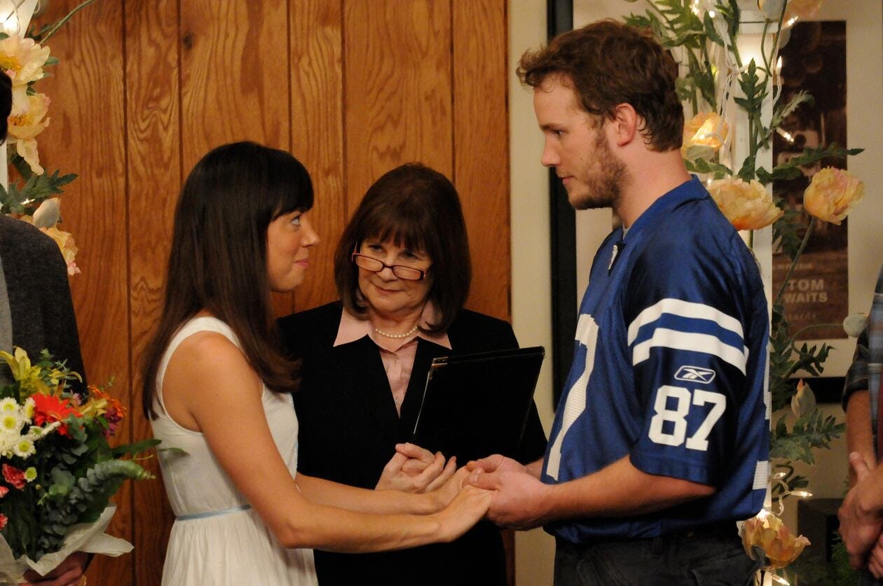 April Ludgate and Andy Dwyer's wedding, a source for Parks and Rec love quotes