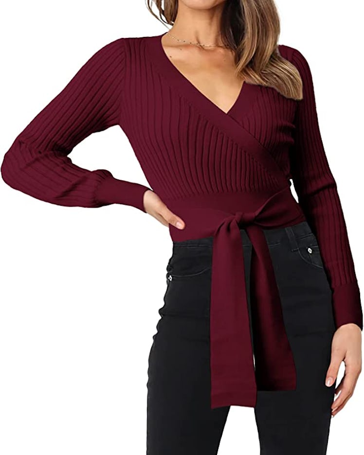 BTFBM Wrap Cropped Sweater