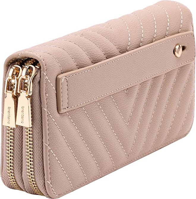 B BRENTANO Vegan Leather Double Zipper Pocket Wallet