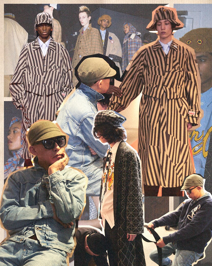 A collage of Nigo and his Kenzo creations