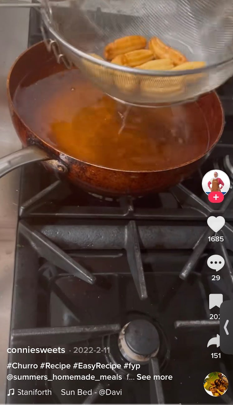 A TikToker shows how to make Super Bowl desserts with a churro recipe. 