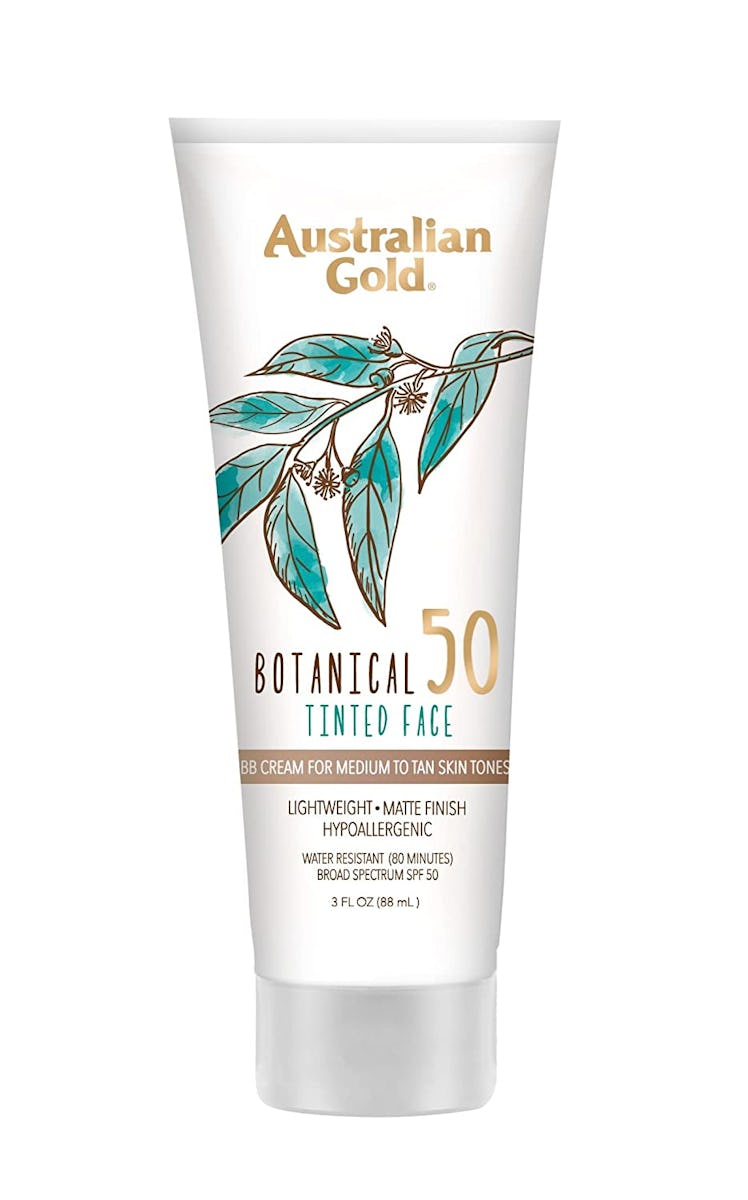 australian gold botanical spf 50 tinted face bb cream is the best vegan bb cream for sensitive skin