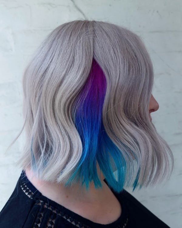 The peekaboo hair color trend is a more subtle way to do gemini hair.