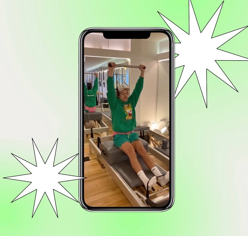 Exhale Pilates London shares Harry Styles' Pilates workout on Instagram.