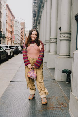 writer tess garcia tried the free the nipple trend for bustle at new york fashion week 2023 wearing ...