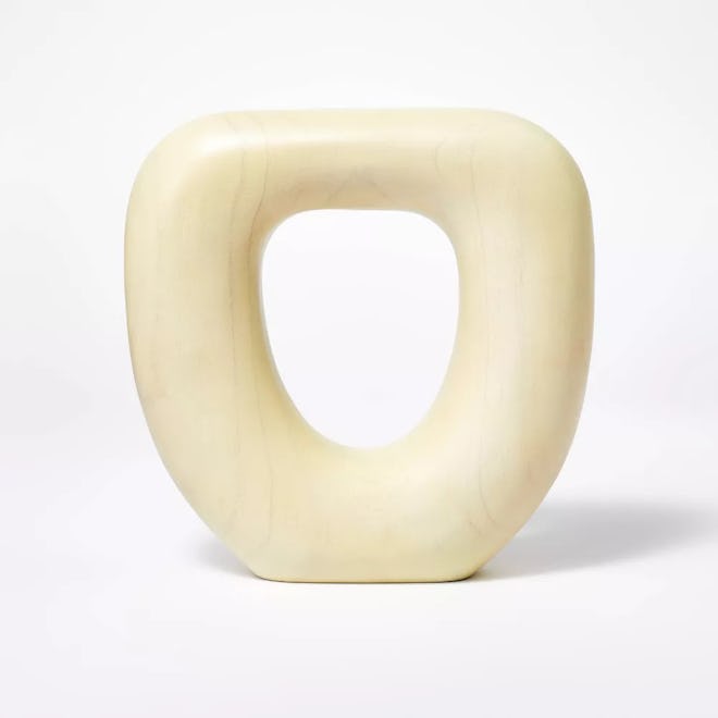 Modern Teak Wood Sculpture White