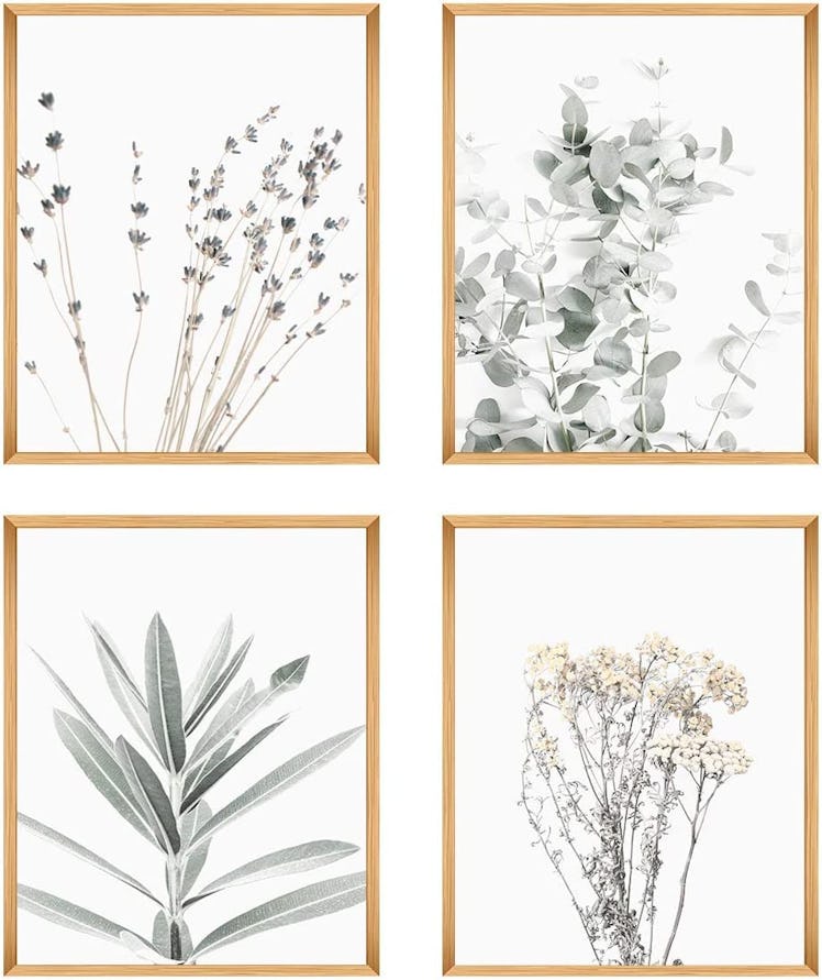 Herzii Botanical Plant Wall Art Prints (Set Of 4)