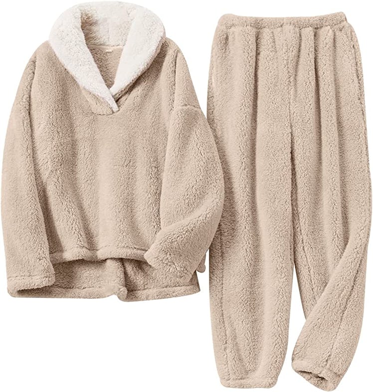 Gihuo Fluffy Pajamas Set