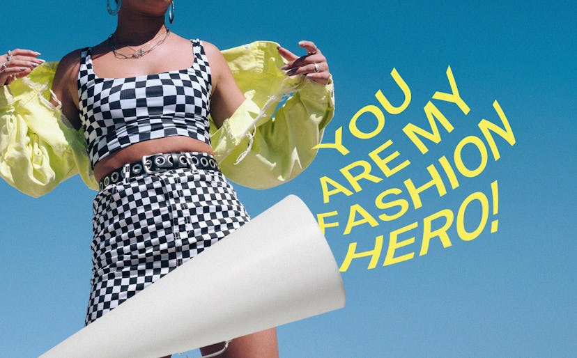 A collage with a fashion compliment.