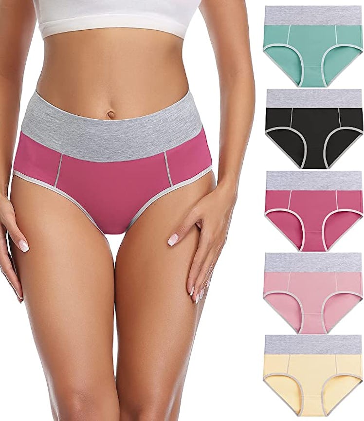 wirarpa High Waist Full Coverage Panties 5 Pack