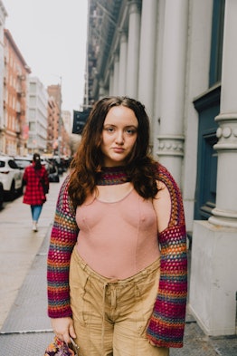 writer tess garcia tried the free the nipple trend for bustle at new york fashion week 2023 wearing ...