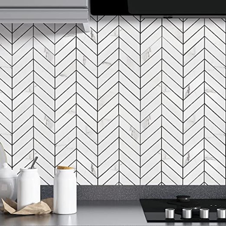 Art3D Herringbone Peel And Stick Backsplash (10 Sheets)