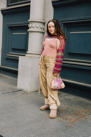 writer tess garcia tried the free the nipple trend for bustle at new york fashion week 2023 wearing ...