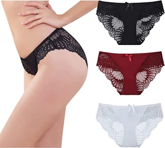 HOKEMP Lace Bikini Panties (3-Pack)